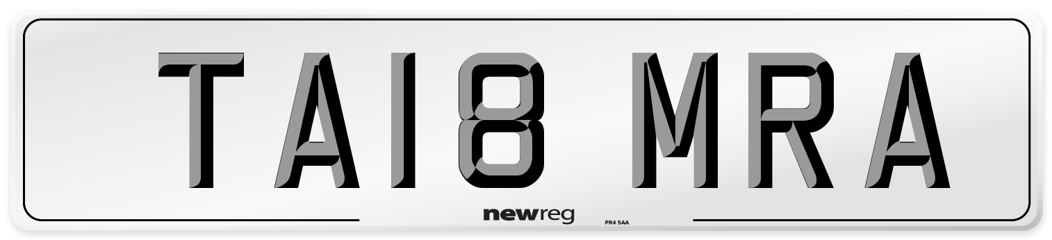 TA18 MRA Number Plate from New Reg
